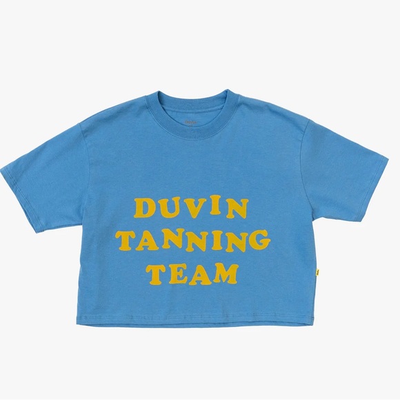 Tanning Team 🧴 Crop Tee - Blue (Sz Small) - Picture 1 of 7